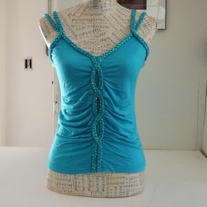 vintage turquoise sparkly top